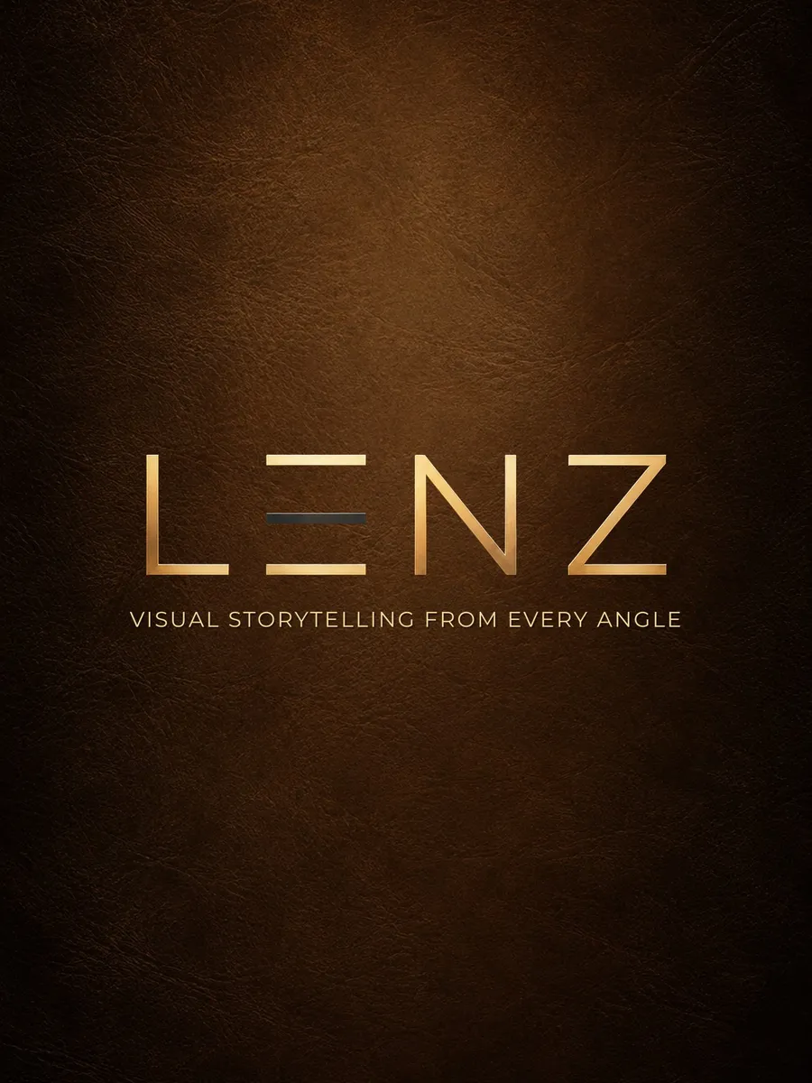 The LENZ wordmark on a leather background